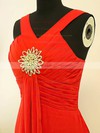 Empire Floor-length Chiffon Crystal Brooch V-neck Bridesmaid Dresses #PWD02017882