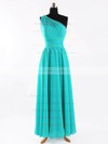 A-line Floor-length Chiffon Sashes / Ribbons One Shoulder Bridesmaid Dresses #PWD02017625