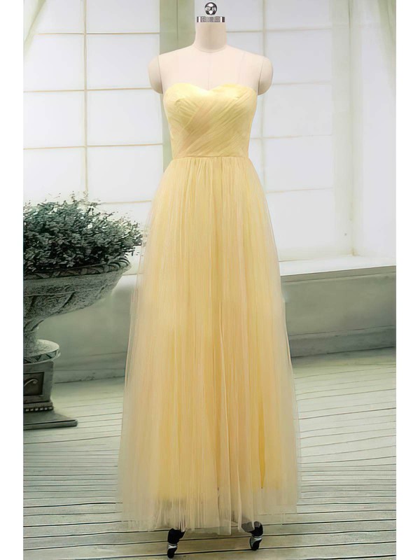 A-line Floor-length Tulle Ruffles Sweetheart Bridesmaid Dresses #PWD02017513
