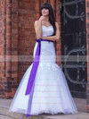 Affordable Trumpet/Mermaid Lace Tulle Appliques Lace Sweetheart Wedding Dress #PWD00021197