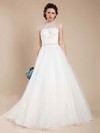 Beautiful Ball Gown Open Back Tulle Cap Straps Scoop Neck Wedding Dresses #PWD00021368