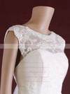 Classic Lace Scoop Neck Appliques Lace Trumpet/Mermaid Watteau Train Wedding Dress #PWD00021371