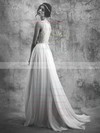 Chiffon Lace Scoop Neck with Buttons Ivory Wholesale Wedding Dresses #PWD00021395