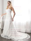 Elegant White Sweetheart Ruffles Lace Court Train Wedding Dresses #PWD00021272