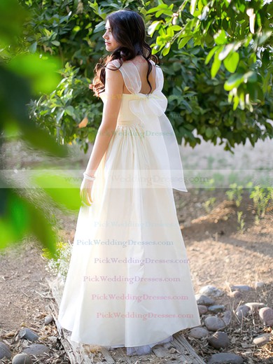 Princess Taffeta Sweetheart Straps Bow Ivory Classic Wedding Dresses #PWD00021279