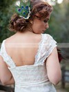 Ivory Lace with Cap Straps Sweetheart Sheath/Column Gorgeous Wedding Dress #PWD00021301