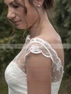 Elegant A-line Ivory Scoop Neck Sashes/Ribbons Lace Wedding Dresses #PWD00021349