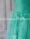 A-line Tea-length Organza Flower(s) Strapless Bridesmaid Dresses #PWD01012394
