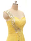 Yellow Chiffon with Beading One Shoulder Latest Bridesmaid Dresses #PWD01012406