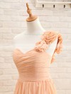 Floor-length Orange Chiffon Flower(s) Inexpensive One Shoulder Bridesmaid Dresses #PWD01012408
