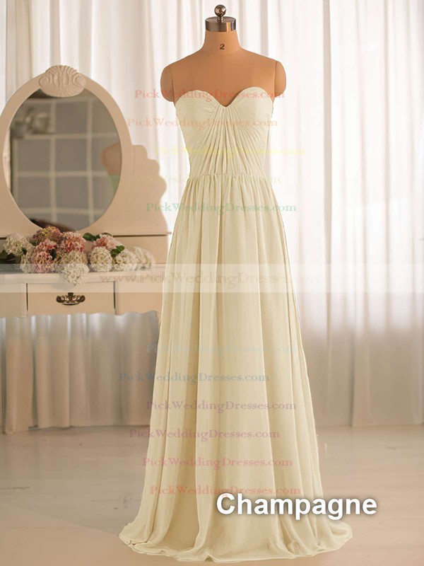 Simple Chiffon A-line Ruffles Sage Sweetheart Bridesmaid Dresses #PWD01012412