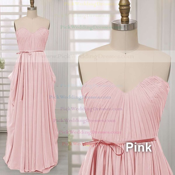 Sweetheart Gray Chiffon with Sashes/Ribbons Modest Bridesmaid Dresses #PWD01012414