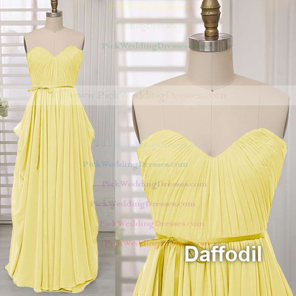 Sweetheart Gray Chiffon with Sashes/Ribbons Modest Bridesmaid Dresses #PWD01012414