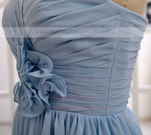 Girls Chiffon Ruffles Sweetheart Light Sky Blue Bridesmaid Dresses #PWD01012415