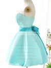 Cute Blue Satin Bow Strapless Ball Gown Short/Mini Bridesmaid Dresses #PWD01012419