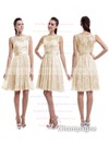 Discount Scoop Neck Ivory Sashes/Ribbons Knee-length Lace Bridesmaid Dress #PWD01012422