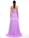 Nicest Sweetheart Chiffon Ruffles Sweep Train Lilac Bridesmaid Dress #PWD01012429
