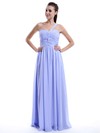 One Shoulder Lilac A-line Chiffon Ruffles Promotion Bridesmaid Dress #PWD01012431