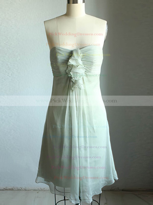 Sweetheart Sage Chiffon Ruffles Cute Short/Mini Bridesmaid Dresses #PWD01012470