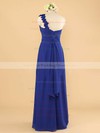 One Shoulder Royal Blue Womens Chiffon with Ruffles Bridesmaid Dress #PWD01012492
