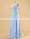 One Shoulder Royal Blue Womens Chiffon with Ruffles Bridesmaid Dress #PWD01012492