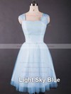 Newest Sweetheart Tulle Knee-length Ruffles Light Sky Blue Bridesmaid Dresses #PWD01012498