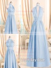 A-line Royal Blue Halter Chiffon Ruffles Different Bridesmaid Dresses #PWD01012508