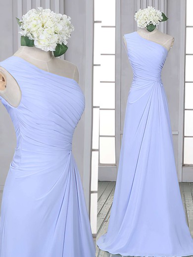 Popular Lavender Chiffon Sheath/Column One Shoulder Bridesmaid Dress #PWD01012522
