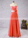 Watermelon Chiffon Sheath/Column Flower(s) with Lace-up Classic Bridesmaid Dress #PWD01012526