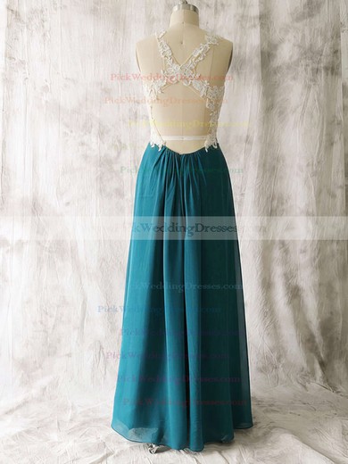 Multi Colours Chiffon Tulle Scoop Appliques Lace Sexy Open Back Bridesmaid Dress #PWD01012529