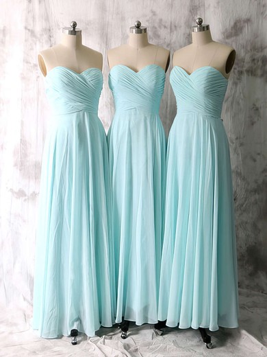 Sweetheart Ruffles Chiffon Light Sky Blue Simple Bridesmaid Dresses #PWD01012535