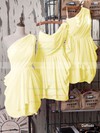 Sheath/Column Watermelon Chiffon Short/Mini One Shoulder Bridesmaid Dresses #PWD01012540