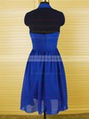 Royal Blue Ruffles Chiffon Knee-length Juniors Halter Bridesmaid Dress #PWD01012544