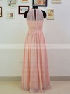 Discounted Scoop Neck Ruffles Chiffon Floor-length Pink Bridesmaid Dresses #PWD01012551