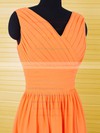 V-neck Orange Chiffon Ruffles Knee-length Cheap Bridesmaid Dresses #PWD01012556