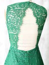 Green Scoop Neck Sheath/Column Short/Mini Newest Lace Bridesmaid Dress #PWD01012561