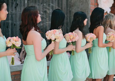 Short/Mini Sage Chiffon Sweetheart Ruffles Cute Bridesmaid Dresses #PWD01012575