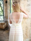 Sweet Chiffon Lace V-neck A-line Sashes/Ribbons Ivory Wedding Dresses #PWD00021446