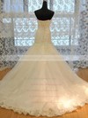 Boutique Trumpet/Mermaid Satin Tulle Appliques Lace and Lace-up Sweetheart Wedding Dresses #PWD00021489