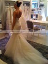 Sweetheart White Tulle Appliques Lace Straps Trumpet/Mermaid Wedding Dresses #PWD00021490