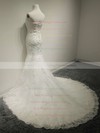 Expensive Sweetheart Ivory Lace with Sequins Lace-up Trumpet/Mermaid Wedding Dress #PWD00021491