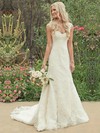 Classic Sheath/Column Straps Sweetheart Buttons Ivory Lace Wedding Dress #PWD00021504