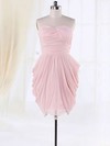 Pink Sheath/Column Wholesale Sweetheart Chiffon Pleats Bridesmaid Dresses #PWD01012135