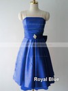 Knee-length Nice Satin with Bow Strapless Bridesmaid Dresses #PWD01012217