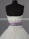 Ball Gown Ivory Lace Tulle Sashes / Ribbon Lace-up Sweep Train Wedding Dress #PWD00011115
