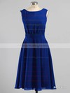 Stunning Tea-length Chiffon Sashes / Ribbons Scoop Neck Bridesmaid Dresses #PWD01012604