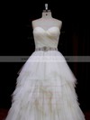 Sweetheart Ivory Modest Tulle Tiered Princess Wedding Dresses #PWD00021691