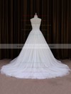 Sweetheart Ivory Tulle Ruffles Chapel Train Inexpensive Wedding Dresses #PWD00021701