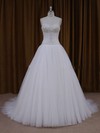 Sweetheart Ivory Tulle Beading Lace-up Princess Wedding Dresses #PWD00021705