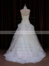 Strapless Ivory Tulle Beading Fashion Sweep Train Wedding Dress #PWD00021766